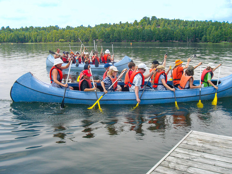 Schulklasse im Hafencamp Senftenberger See, Foto: LSB